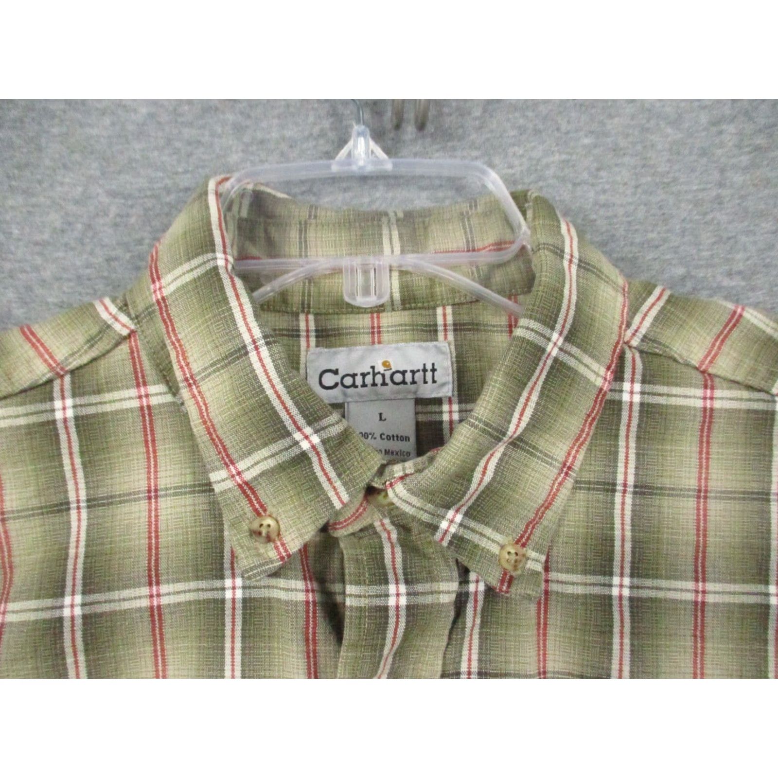 Carhartt Carhartt Shirt Long Sleeve Flannel Red Plaid Brown Men Large Relaxed Fit Button-Up Outdoor Pockets 90s Theme Mens Size US L / EU 52-54 / 3 - 3 Thumbnail