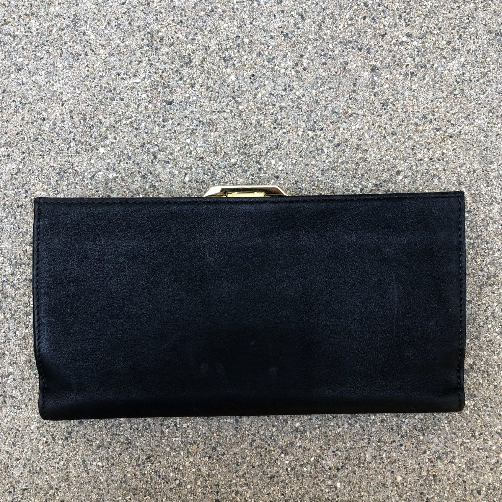 Vintage VINTAGE Gary's Wallet California Dream Leather Purse Card Coin Purse 6.75" W x 3.5" H Black Womens One Size Size ONE SIZE - 2 Thumbnail