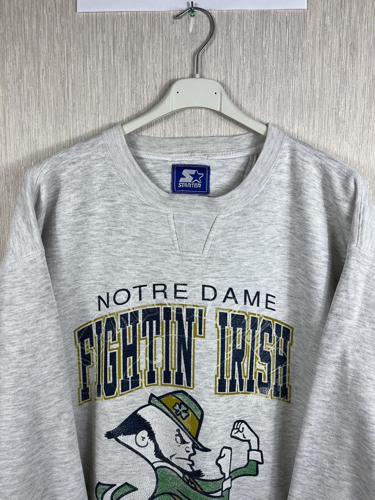 Starter × Vintage Vintage 90s Starter Norte Dame y2k fightin’ irish sweatshirt Size US L / EU 52-54 / 3 - 3 Thumbnail