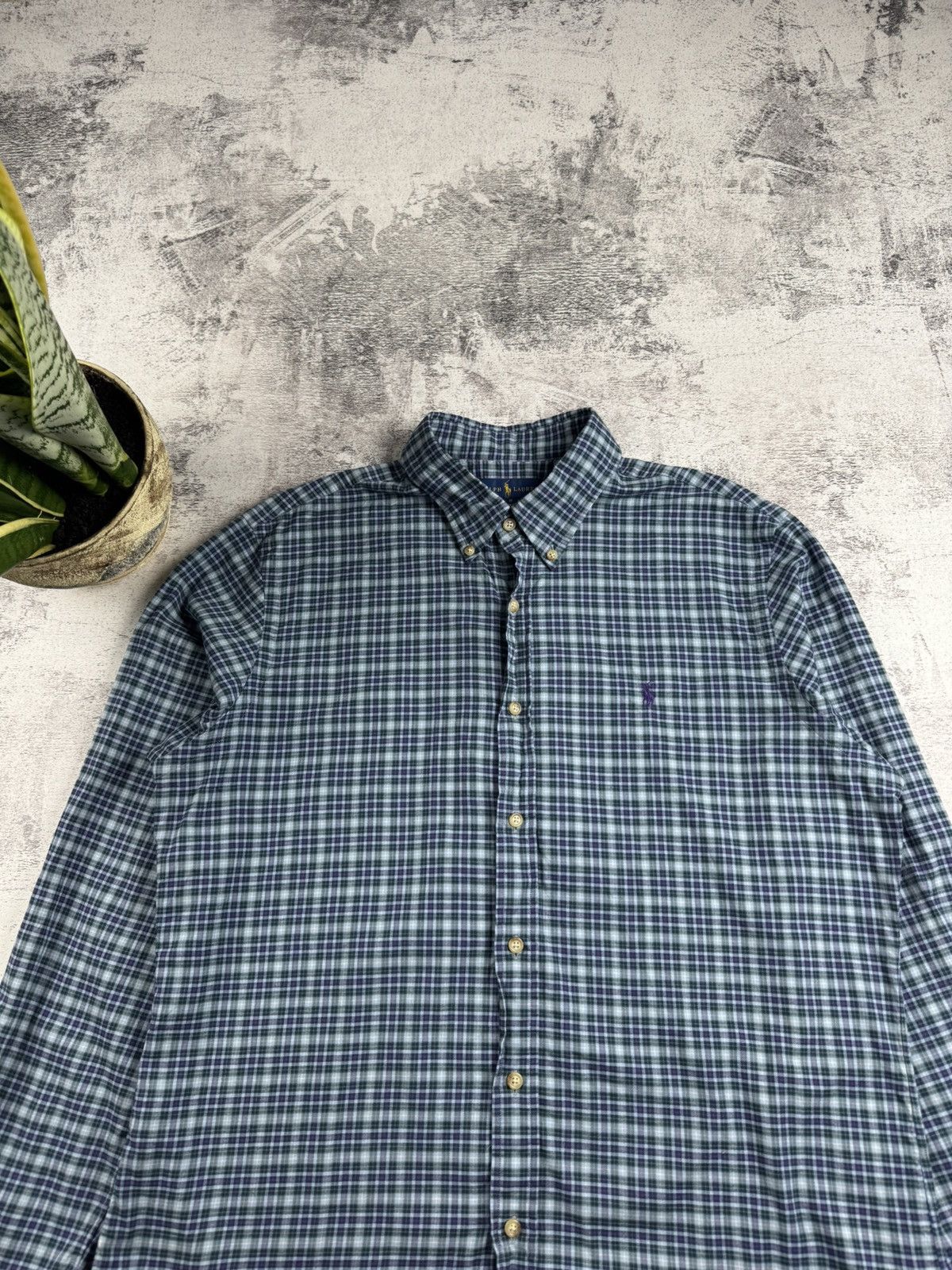 Polo Ralph Lauren Polo Ralph Lauren XL Checked Slim Fit Button Blue Men’s Plaid LongSleeve Shirt Size US XL / EU 56 / 4 - 5 Thumbnail