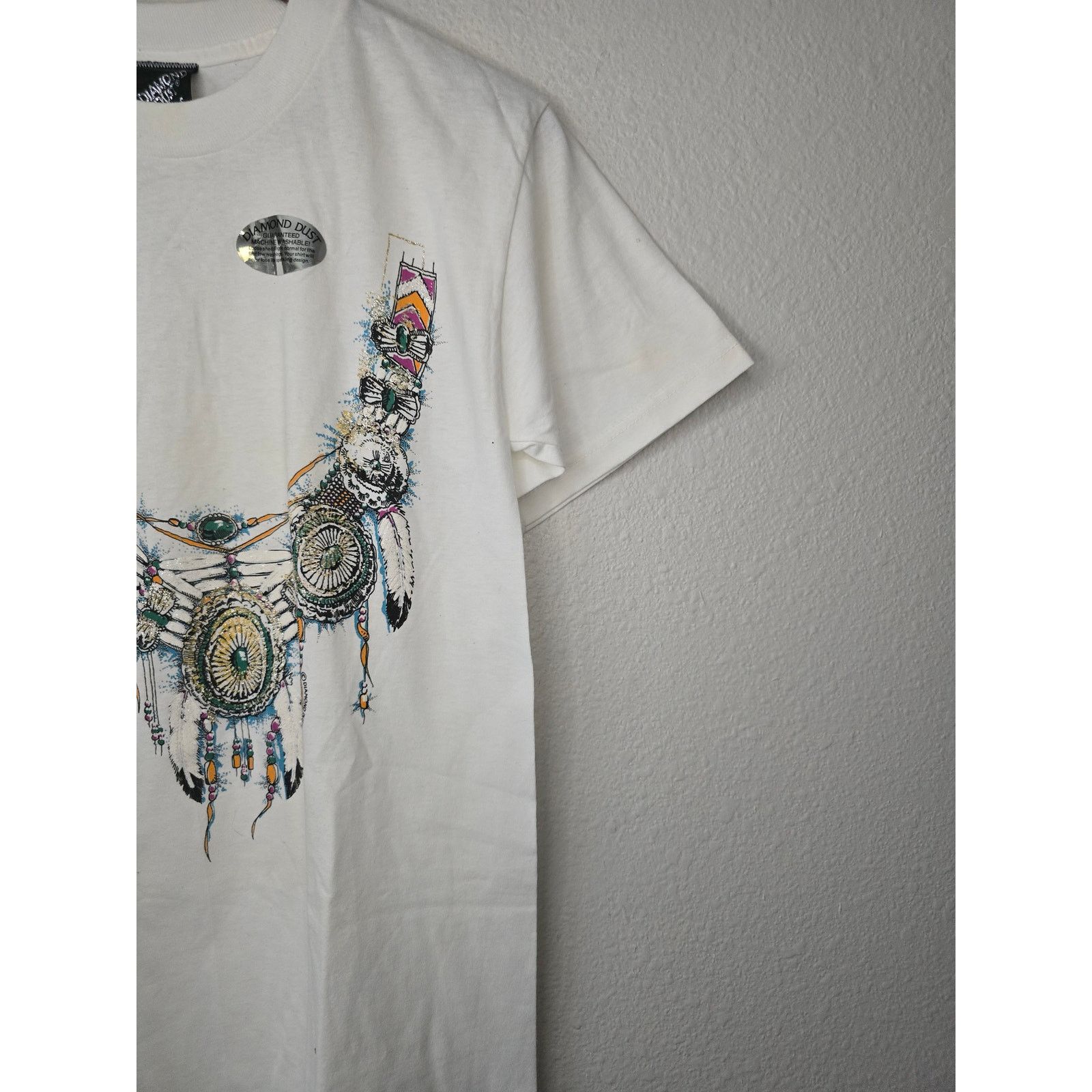 Vintage Vintage Diamond Dust Shirt Native American S Glitter Tee 90s Size S / US 4 / IT 40 - 4 Thumbnail