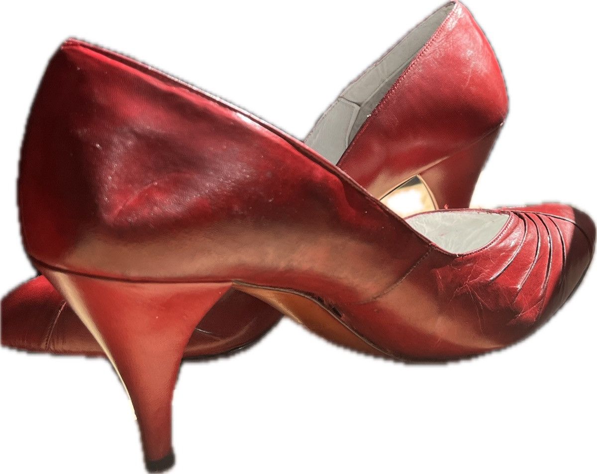 Dior Vintage red leather Dior heels Size US 5.5 / IT 35.5 - 3 Thumbnail