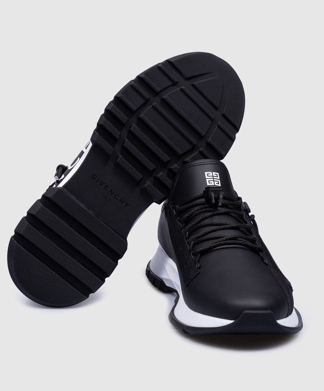 Givenchy o1srvl11e1224 Specter Leather Sneakers in Black Size US 12 / EU 45 - 4 Thumbnail