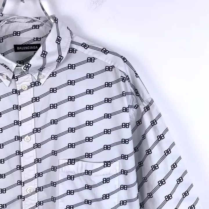 Balenciaga Balenciaga size 38 Full logo white cotton short sleeve shi Size US S / EU 44-46 / 1 - 3 Thumbnail