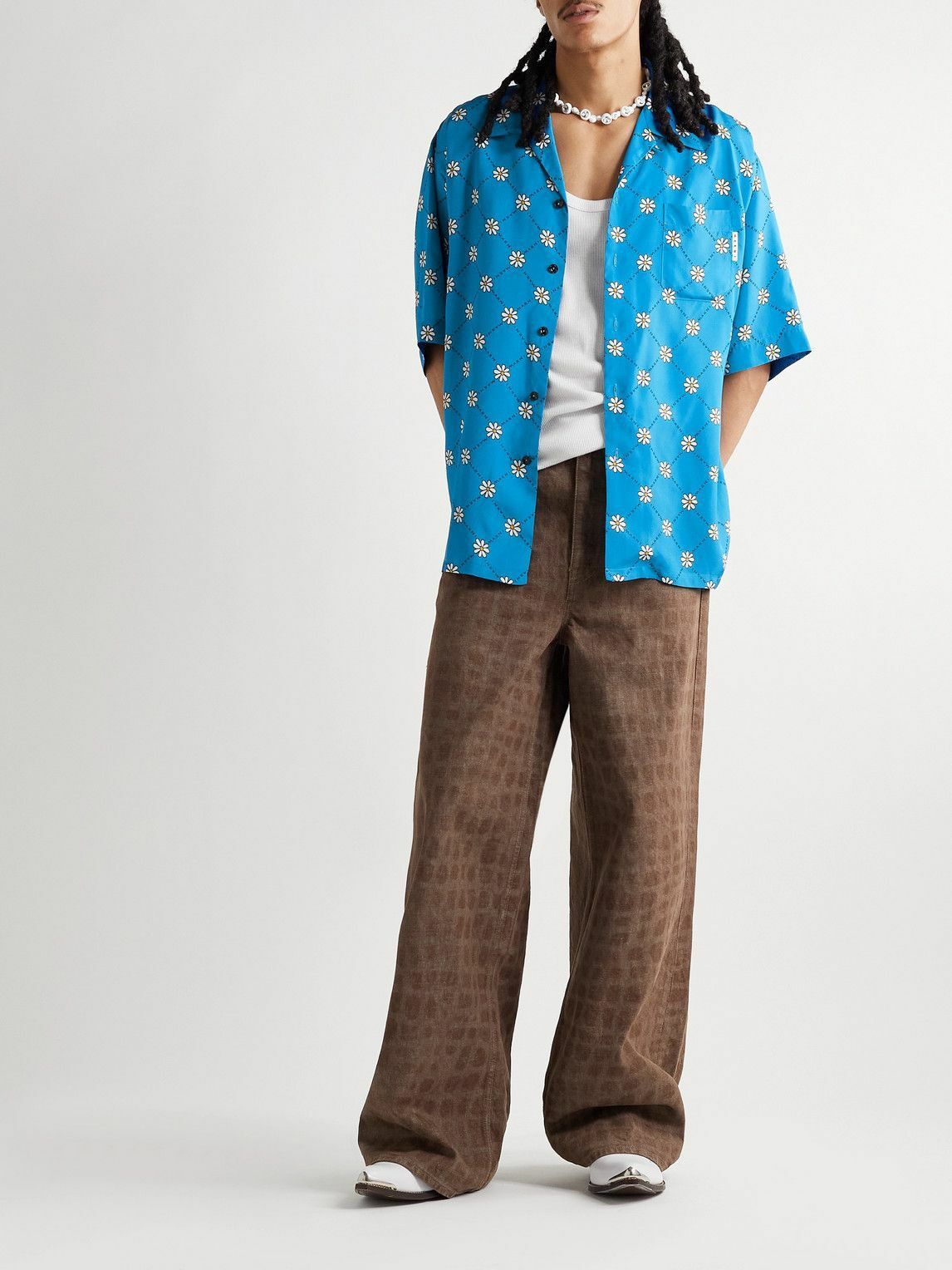 Marni o1y0225 Logo Patterned Shirt in Multicolor Size US M / EU 48-50 / 2 - 5 Thumbnail