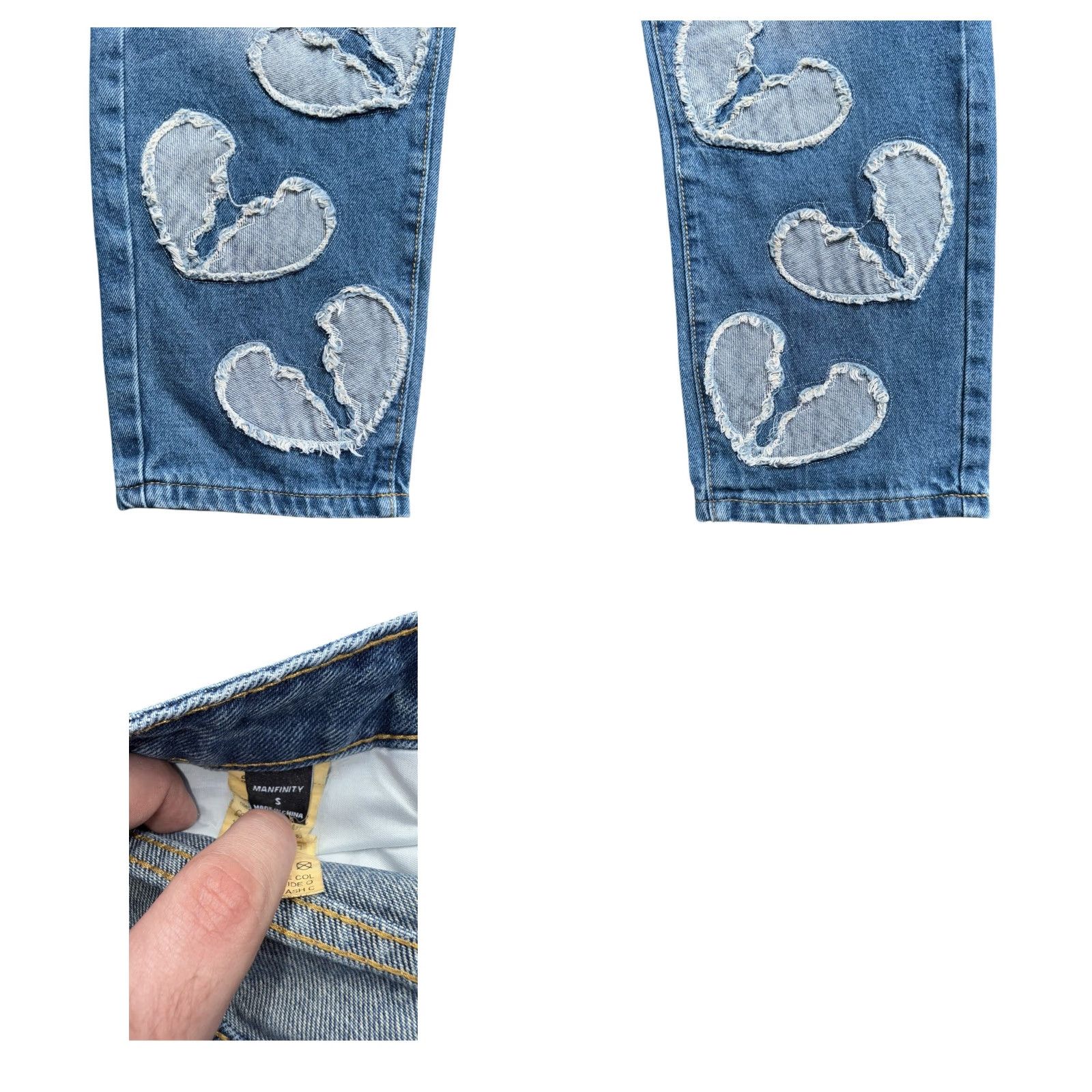 Vintage VINTAGE Y2K Heart Embroidered Light Wash Jeans Mens Ankle 30x? Blue Size Small Size US 30 / EU 46 - 8 Thumbnail