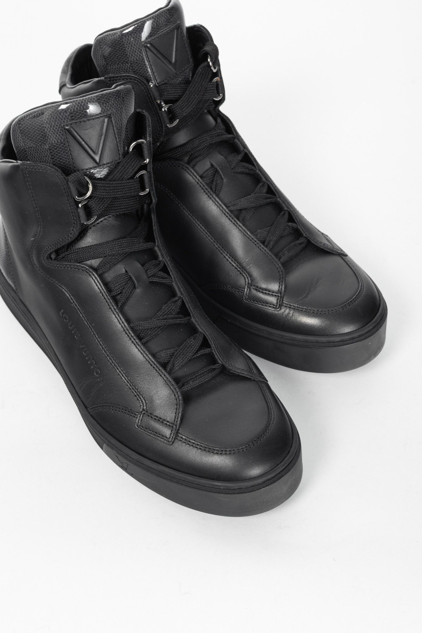 Louis Vuitton Louis Vuitton Speaker Leather & Damier High-Top Sneakers Size US 6 / EU 39 - 6 Thumbnail