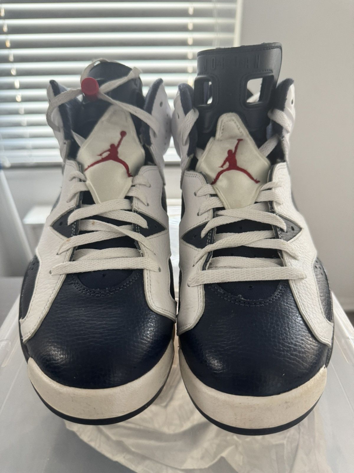 image of Air Jordan 6 Olympic Shoes in Navy, Men's (Size 9)