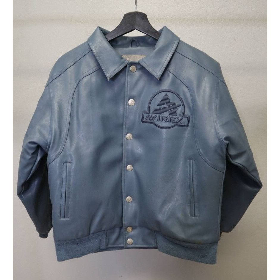 Avirex 90s Avirex Blue Leather Varsity Jacket Women M Size M / US 6-8 / IT 42-44 - 1 Thumbnail