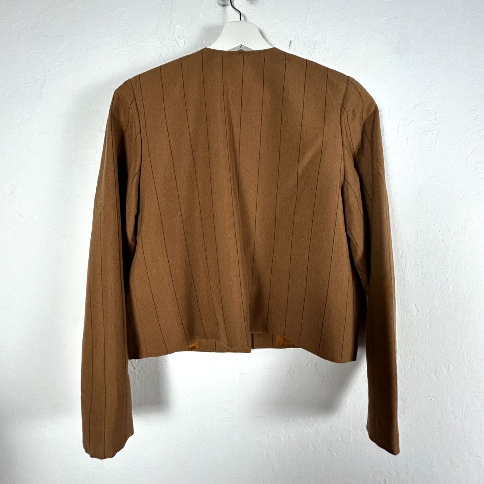 Vintage Vintage Jugoexport Mirjana Maric Womens Pinstripe Blazer Jacket Small Brown Size S / US 4 / IT 40 - 2 Thumbnail