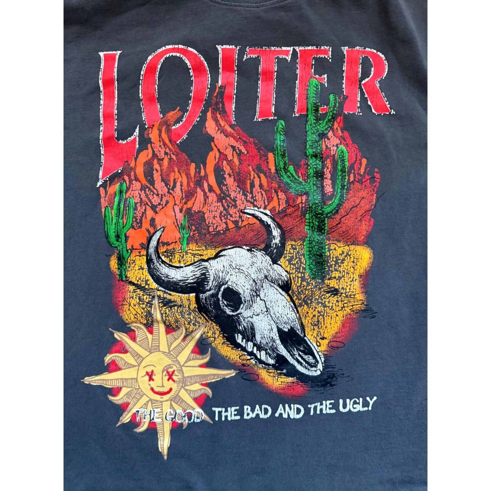 Vintage Loiter T-Shirt Mens XXL Short Sleeve The Good The Bad The Ugly Adult Beige Cotton Jersey Graphic Print Vintage No Size US XXL / EU 58 / 5 - 2 Thumbnail