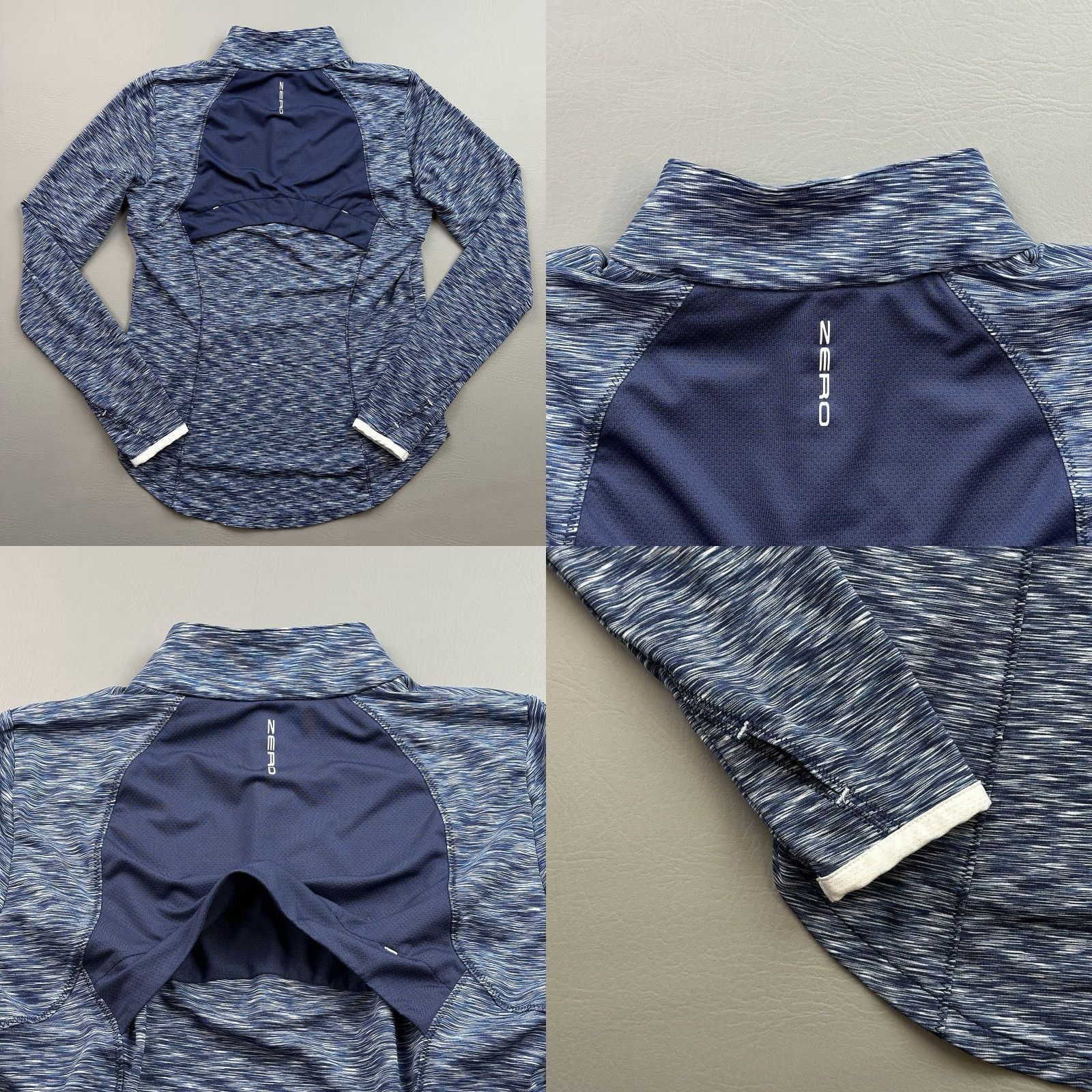 Vintage Zero Restriction Pullover Women's Small Blue Shae Mock 1/4 Zip Thumb Holes Golf Size S / US 4 / IT 40 - 8 Thumbnail