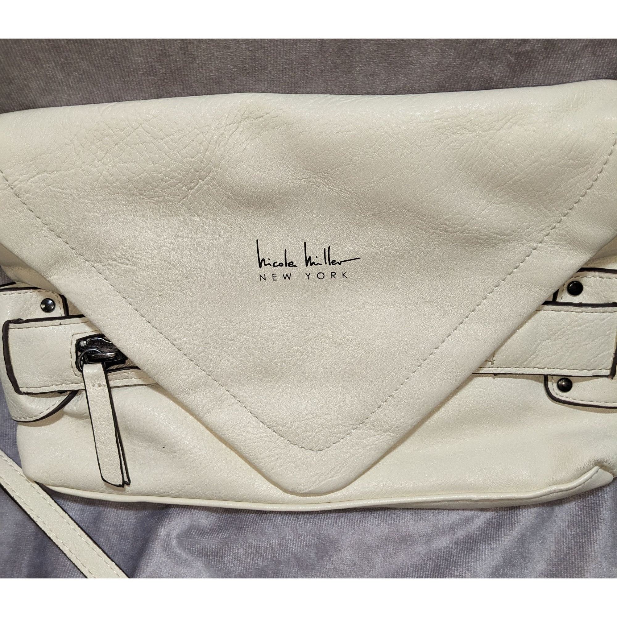 Nicole Miller Nicole Miller New York Cream Faux Leather Crossbody Bag With Size ONE SIZE - 1 Thumbnail