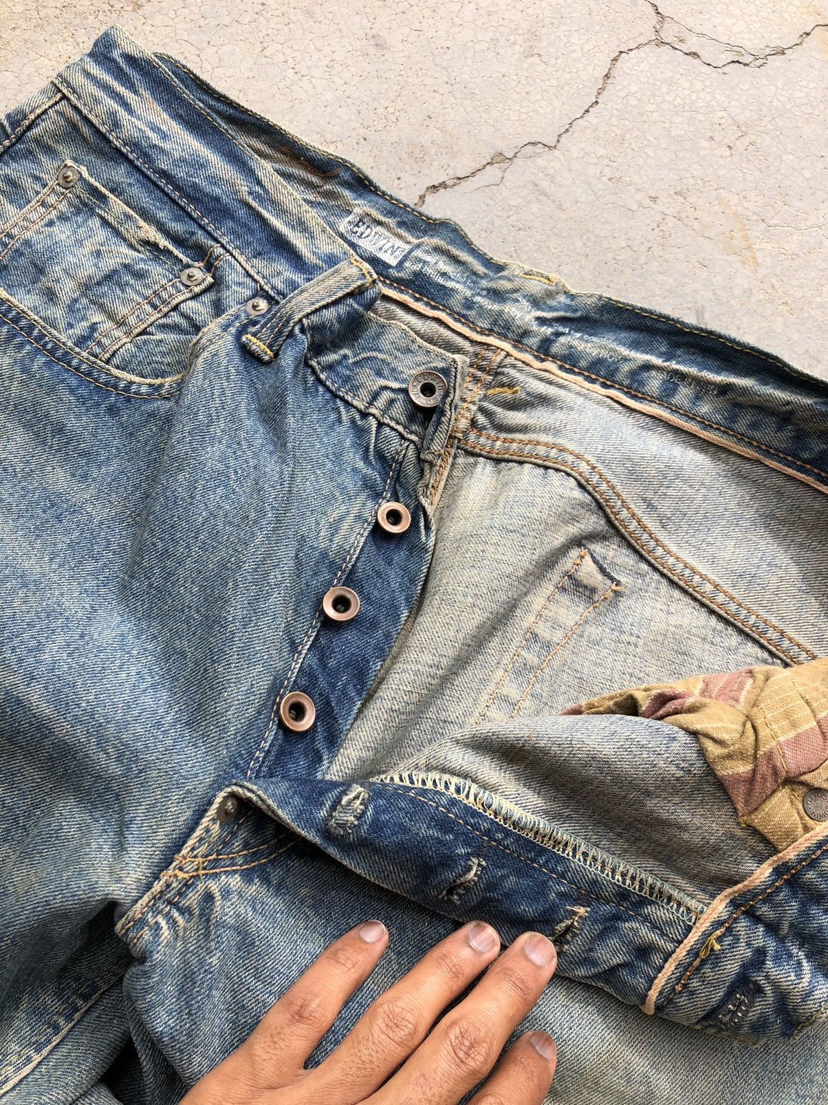 Edwin RUSTY BLUE EDWIN SELVEDGE DENIM Size US 35 - 3 Thumbnail