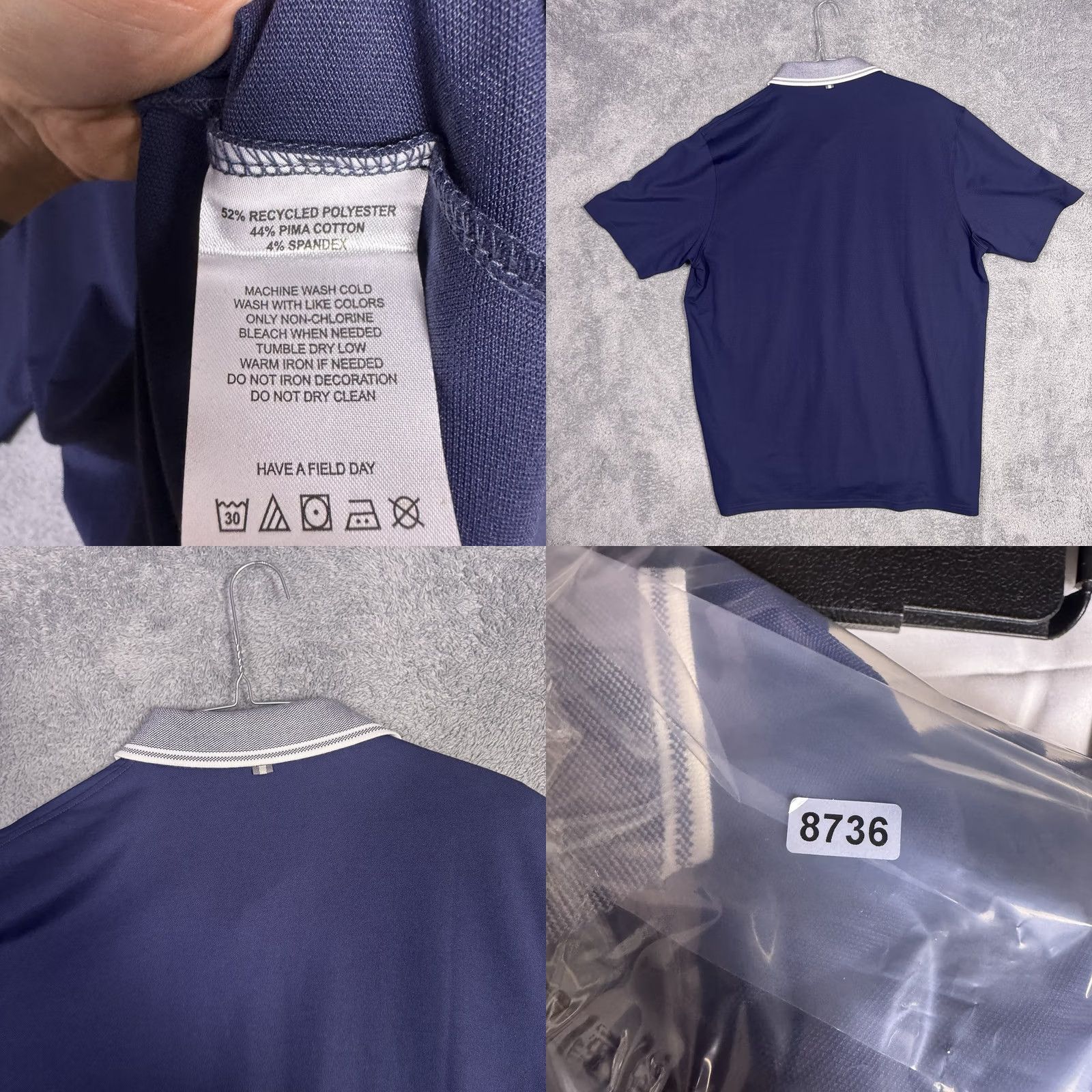 Vintage Field Day Sporting Co. Polo Shirt Men XL Pique Pima Cotton Notched Collar Blue Jersey Polo Shirt Regular Mens Size US XL / EU 56 / 4 - 8 Thumbnail