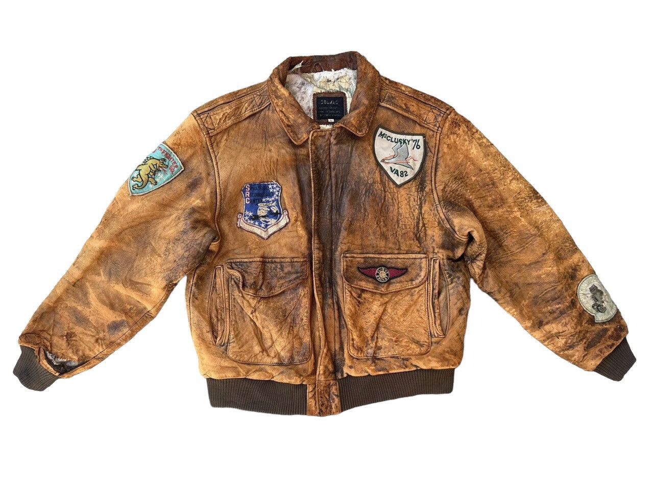 ジャケット・アウター 80s A-2 real leather bomber jacket vtg 80s vtg A-2 real leather bomber jacket Rare Vintage 80s Ace