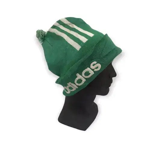 Vintage Adidas Embroidery Bobble Beanie Hat