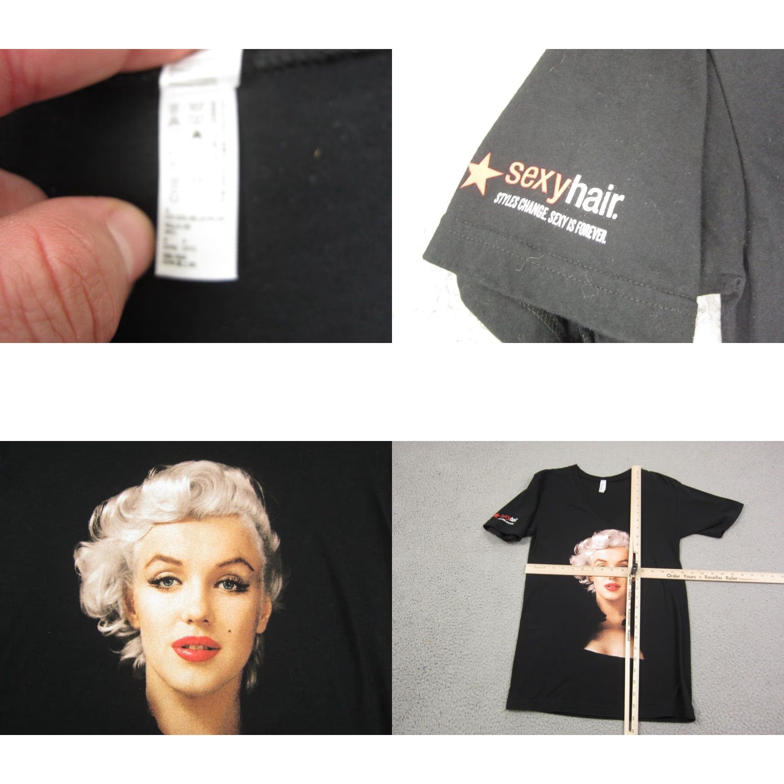 American Apparel American Apparel Shirt Womens Small Black V-Neck Marilyn Monroe 90s Classic Casual Tee Women Girls Mens? Size S / US 4 / IT 40 - 8 Thumbnail