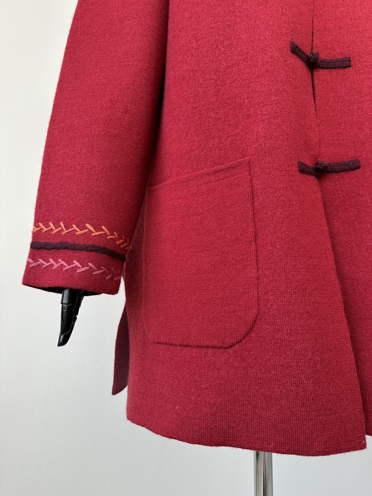 Gudrun Sjoden GUDRUN SJODEN 100% Wool Flower Embroidered Cardigan Coat Size M / US 6-8 / IT 42-44 - 6 Thumbnail