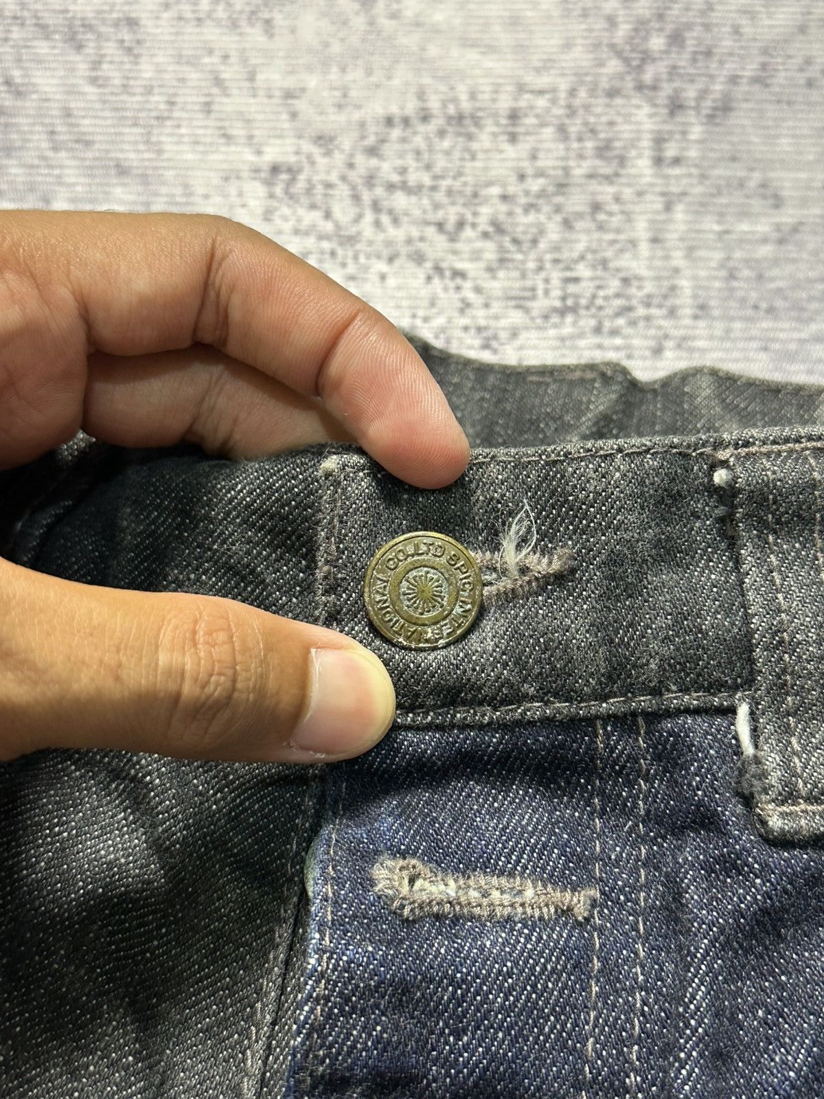 Undercover × Uniqlo 2000s Tornado Mart Flare Patchwork Denim Jeans Size US 30 / EU 46 - 6 Thumbnail