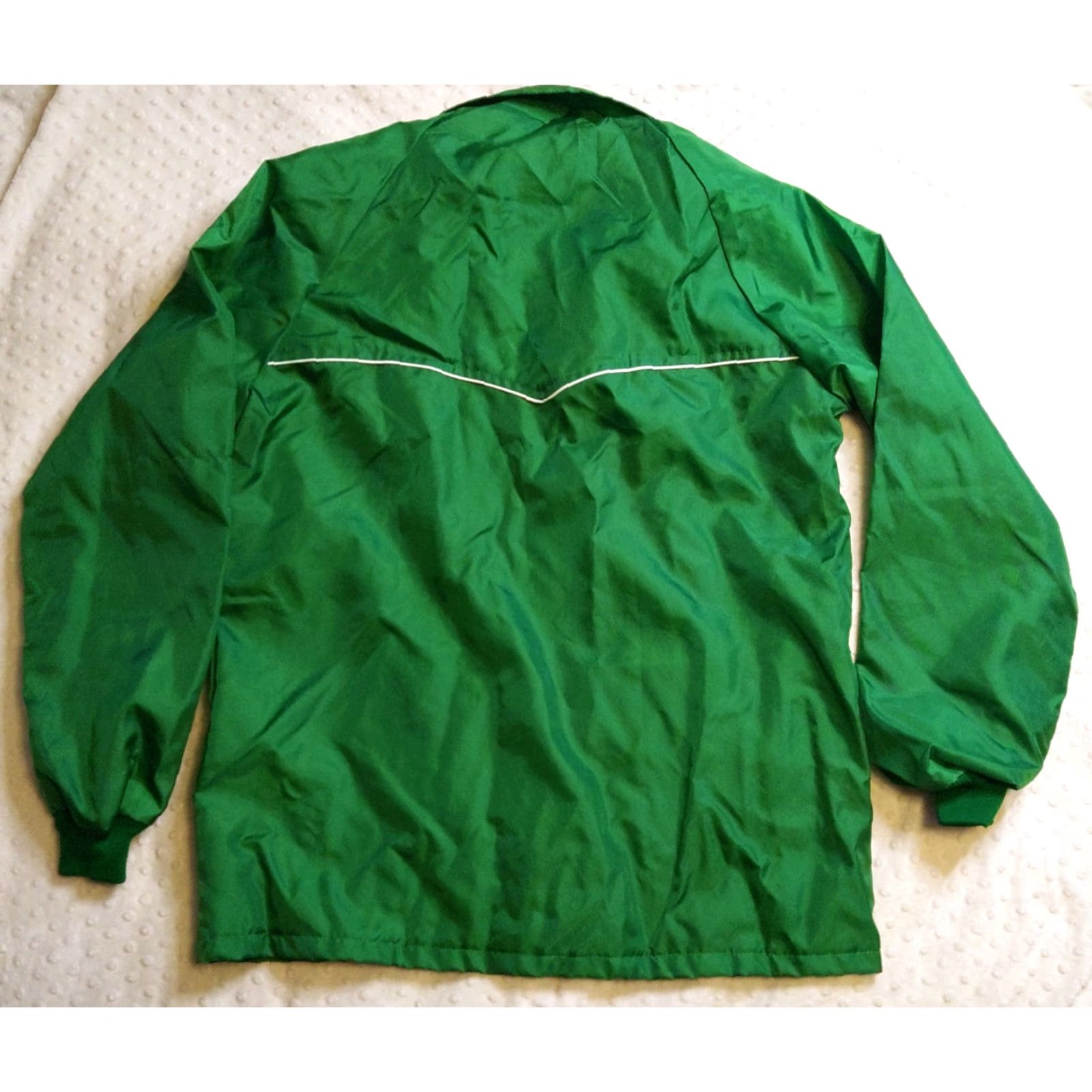Vintage VINTAGE Swingster Jacket Green Tan Solid Windbreaker Mid-Length Zip Embroidered Logo 90s USA Mens L Regular Size US L / EU 52-54 / 3 - 6 Thumbnail
