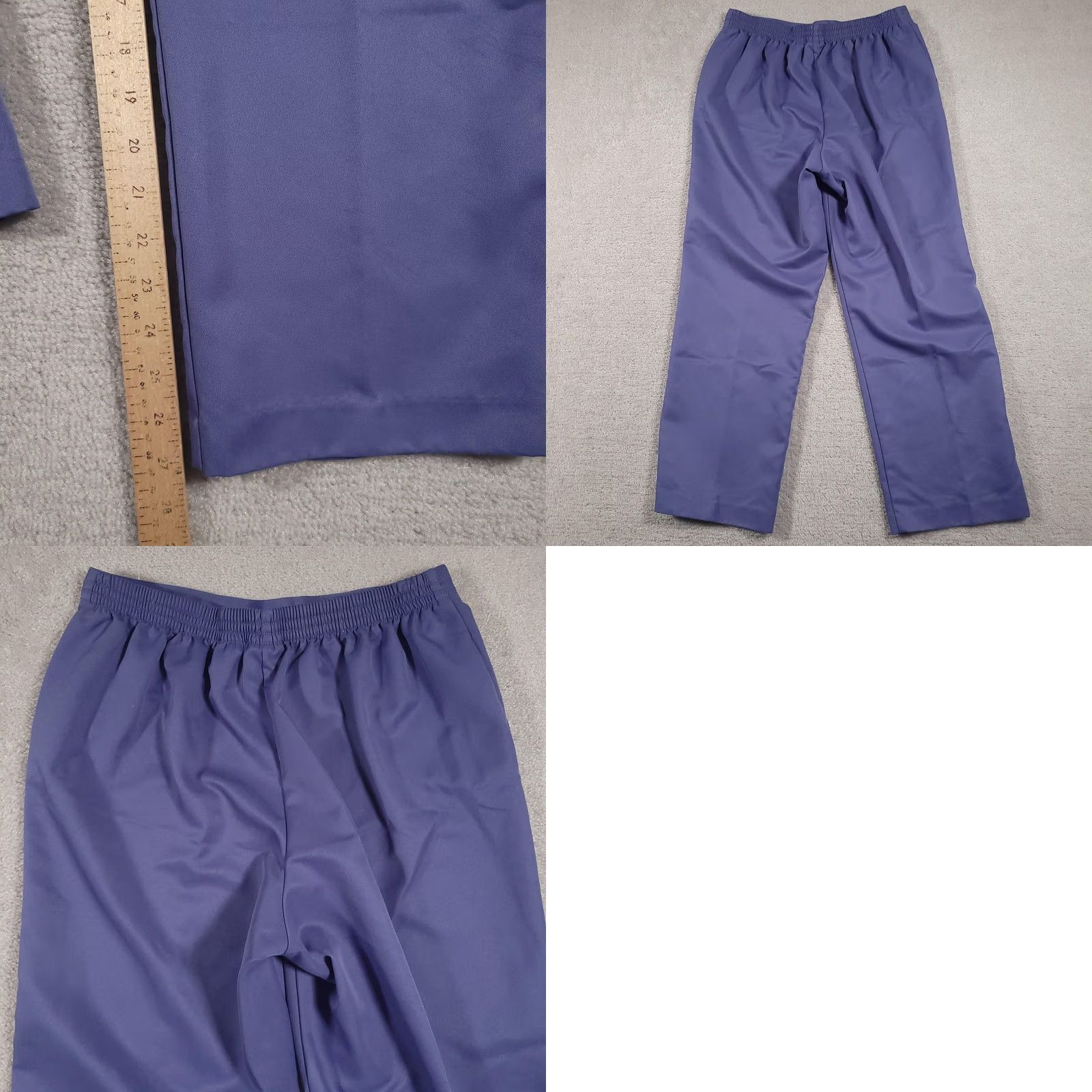 Vintage Alfred Dunner Pants Womens 12 Straight Leg Pull On Trousers Pockets Classic Blue Style Dress Pants Straight Leg Easy Care Size 34" / US 12 / IT 48 - 9 Thumbnail