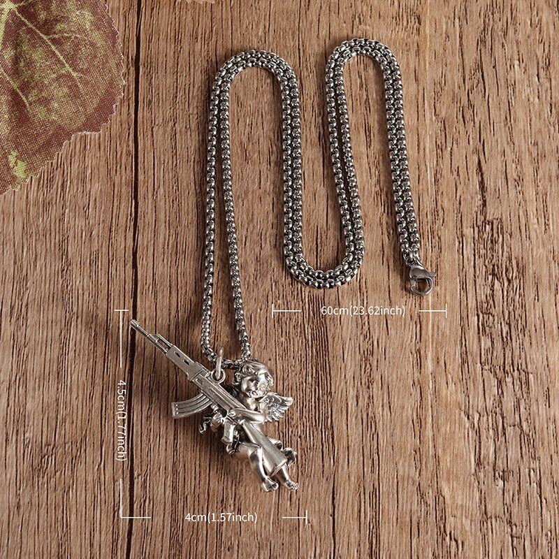 Jewelry × Vintage Little Angle Chain Necklace With Gun Size ONE SIZE - 5 Thumbnail