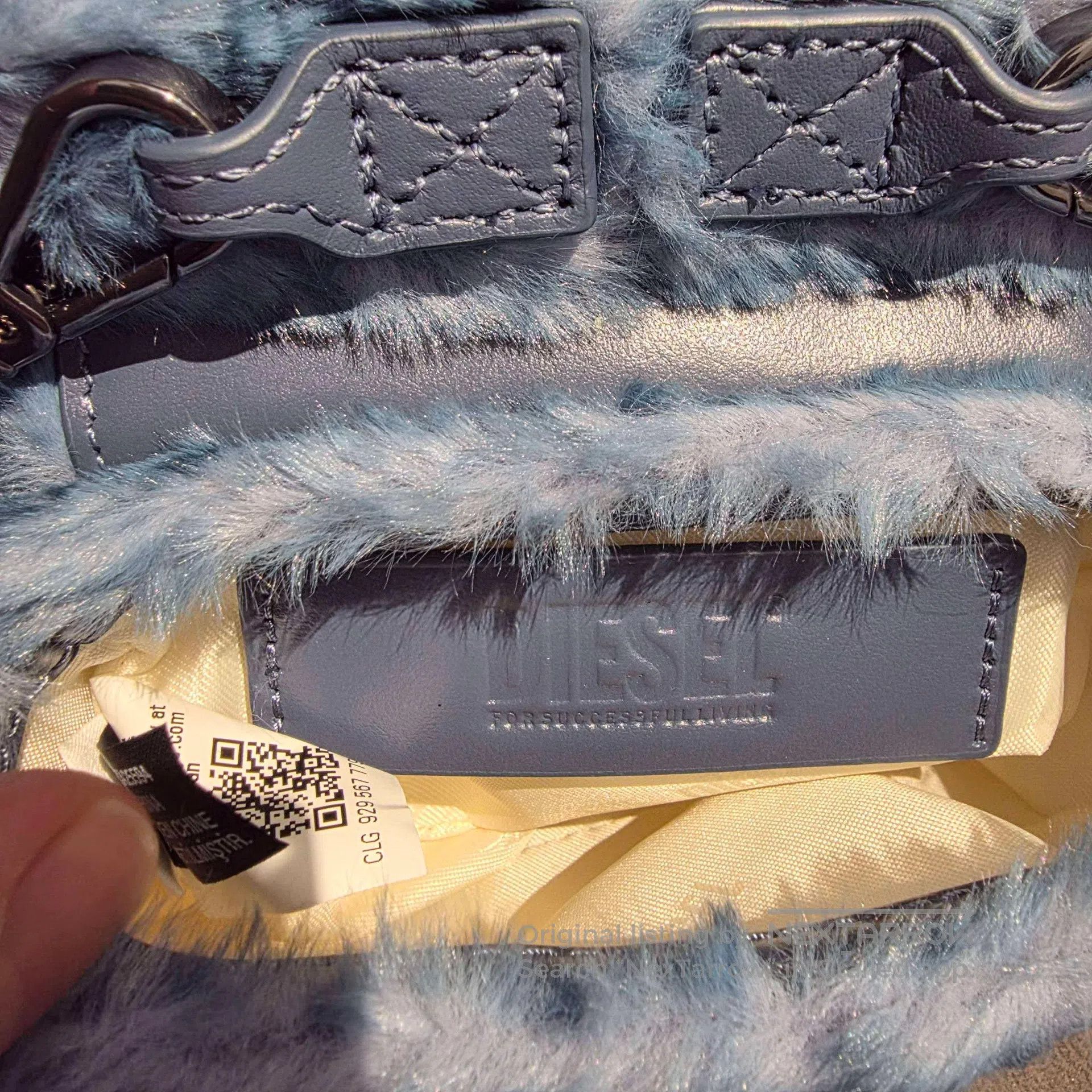 Diesel Diesel 1dr Water Blue Velvet Mini DingDang Bag Size ONE SIZE - 6 Thumbnail