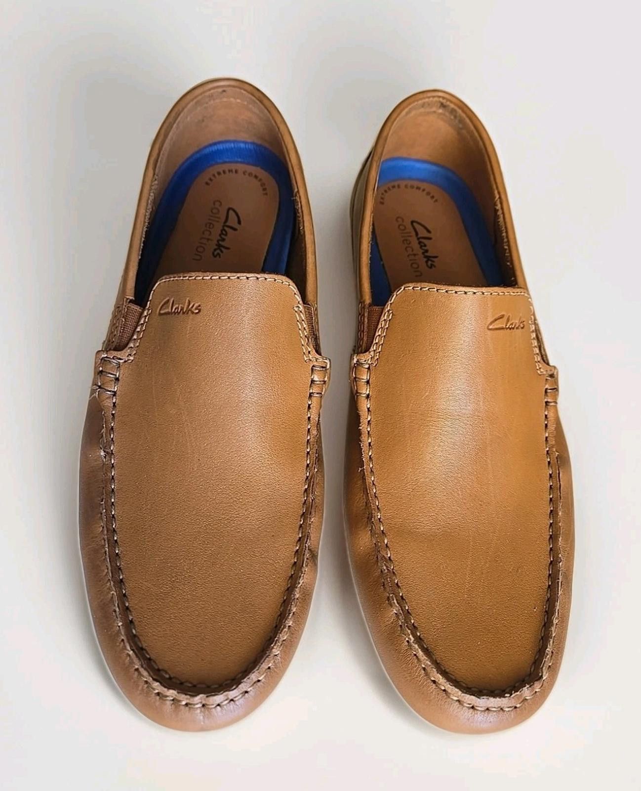 Clarks Clarks Mens 8.5 Markman Tan Leather Slip On Loafer Shoes Size US 8.5 / EU 41-42 - 2 Thumbnail