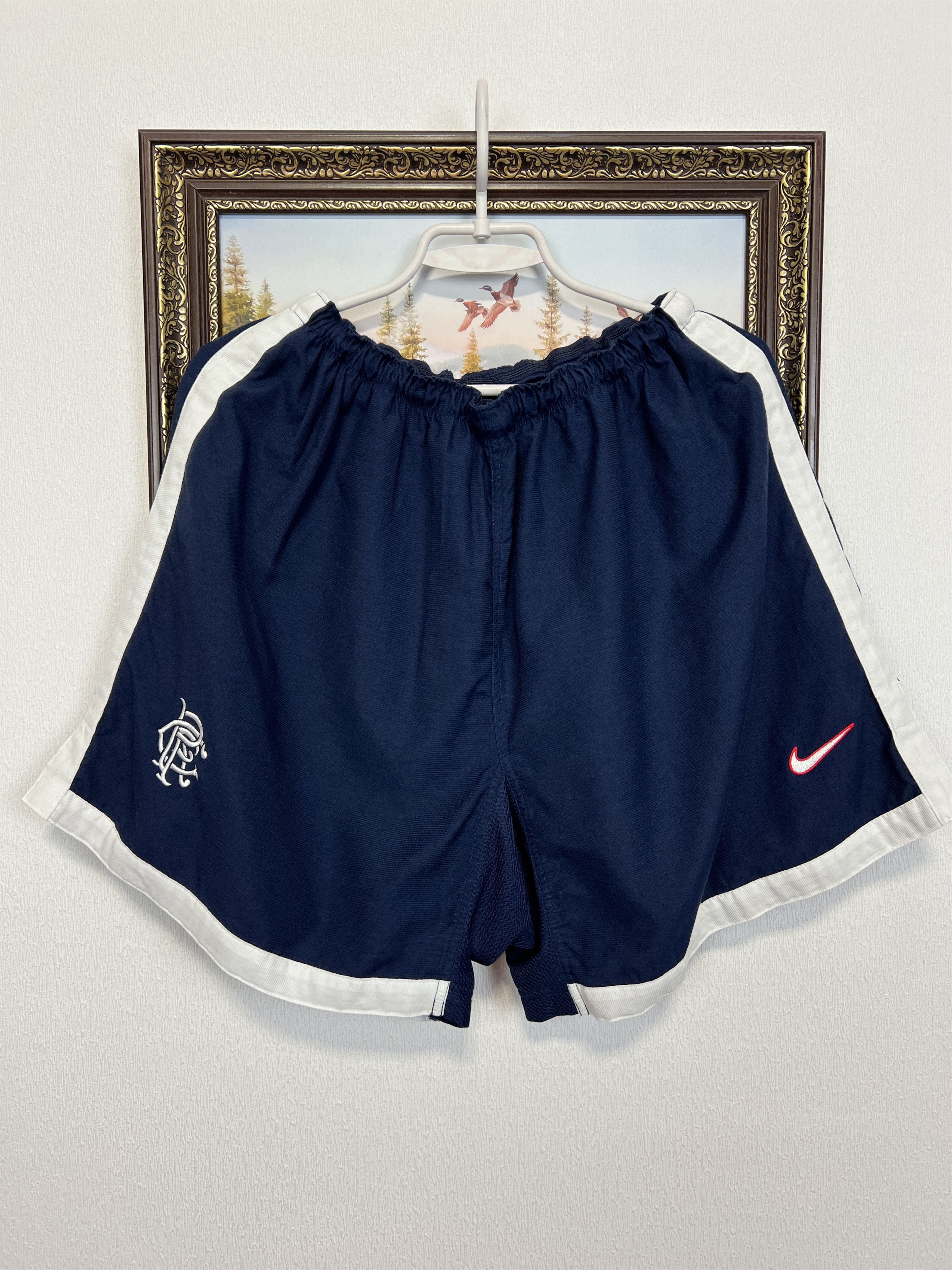 Nike Vintage 90's Rangers Glasgow Track Football Shorts Soccer Size US 36 / EU 52 - 1 Thumbnail