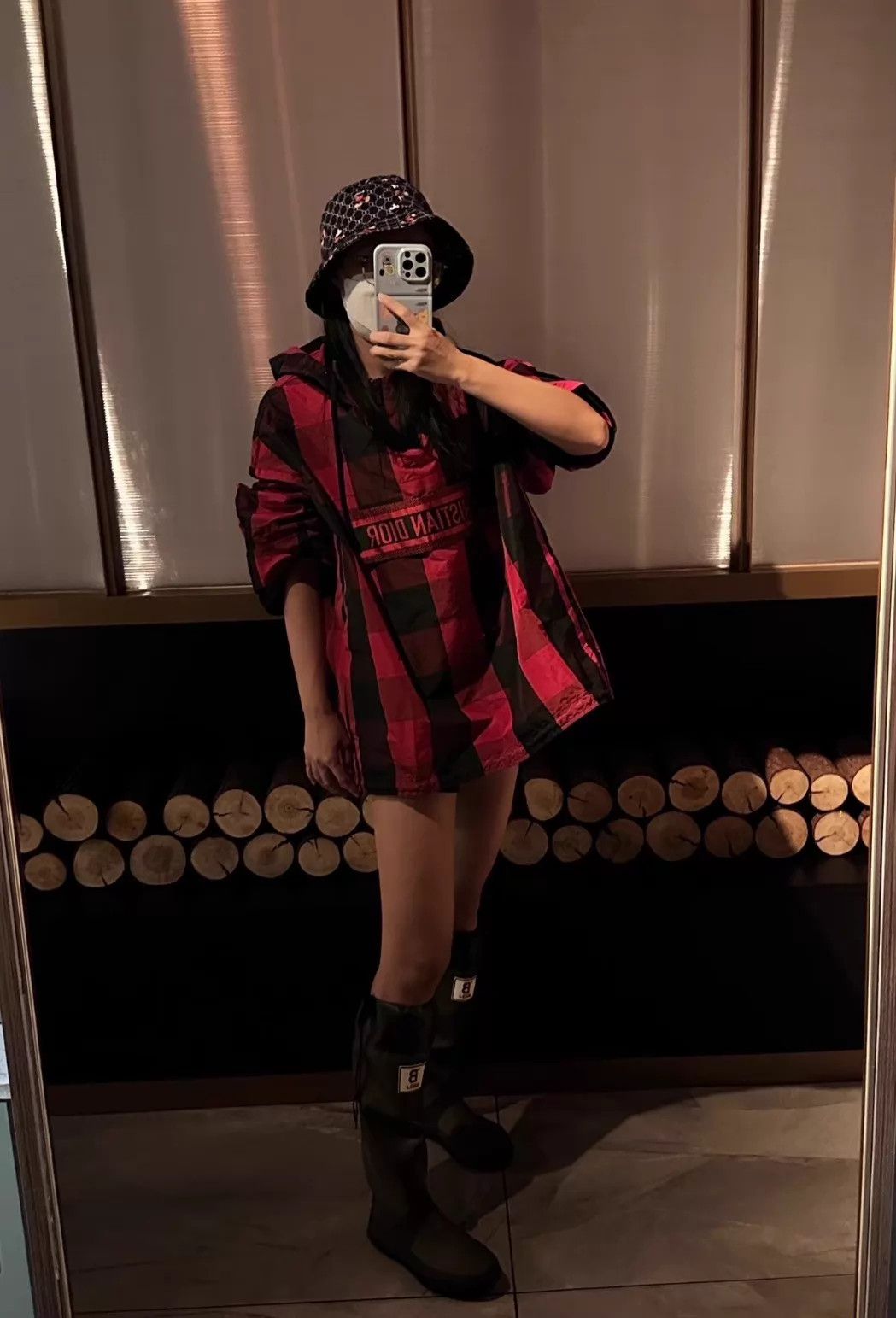 Dior Dior Red Black Check Hooded Classic Jacket Size S Size S / US 4 / IT 40 - 7 Thumbnail
