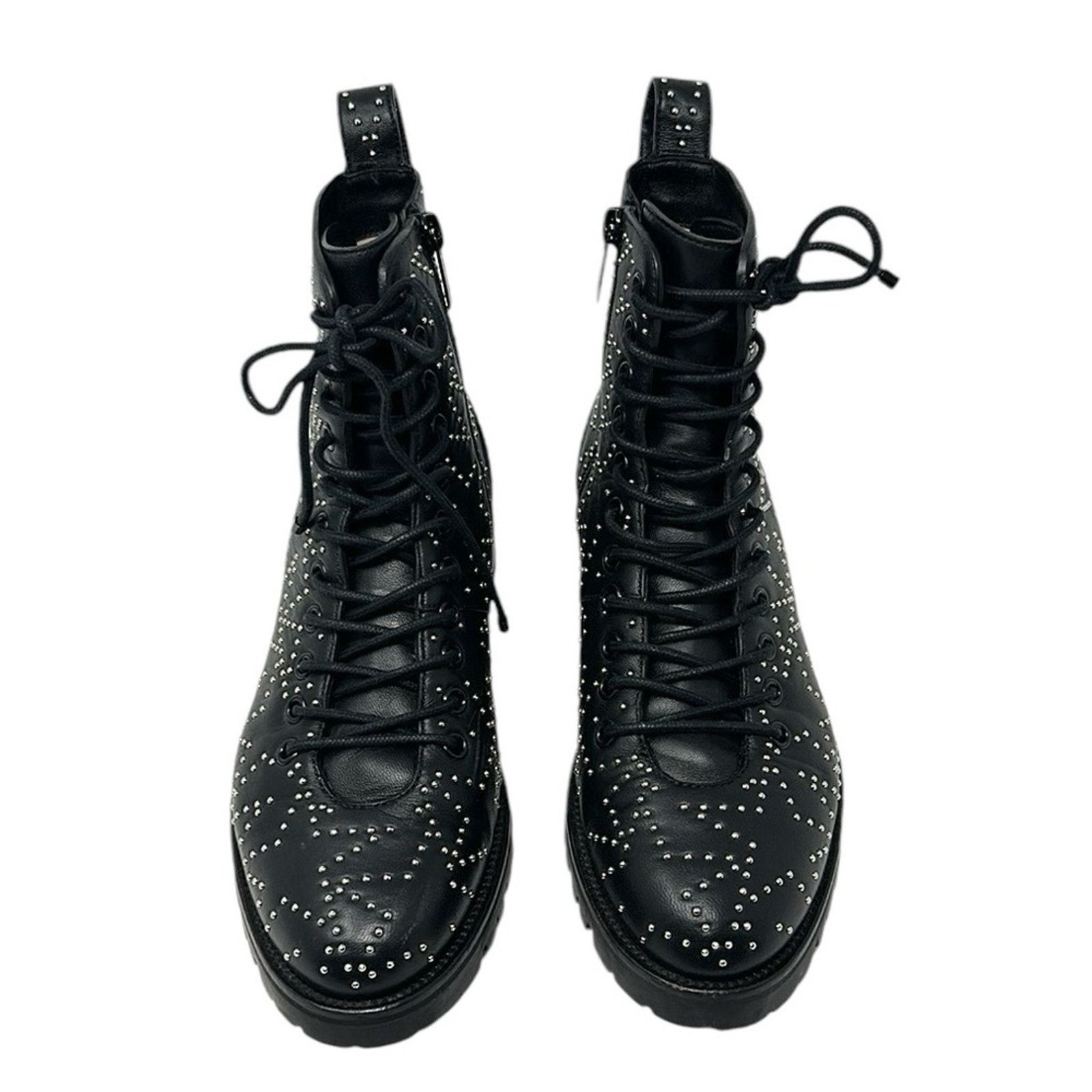 Jimmy Choo Jimmy Choo Cruz Leather Star Studded Combat Boots Black 37.5 Size US 7.5 / IT 37.5 - 3 Thumbnail