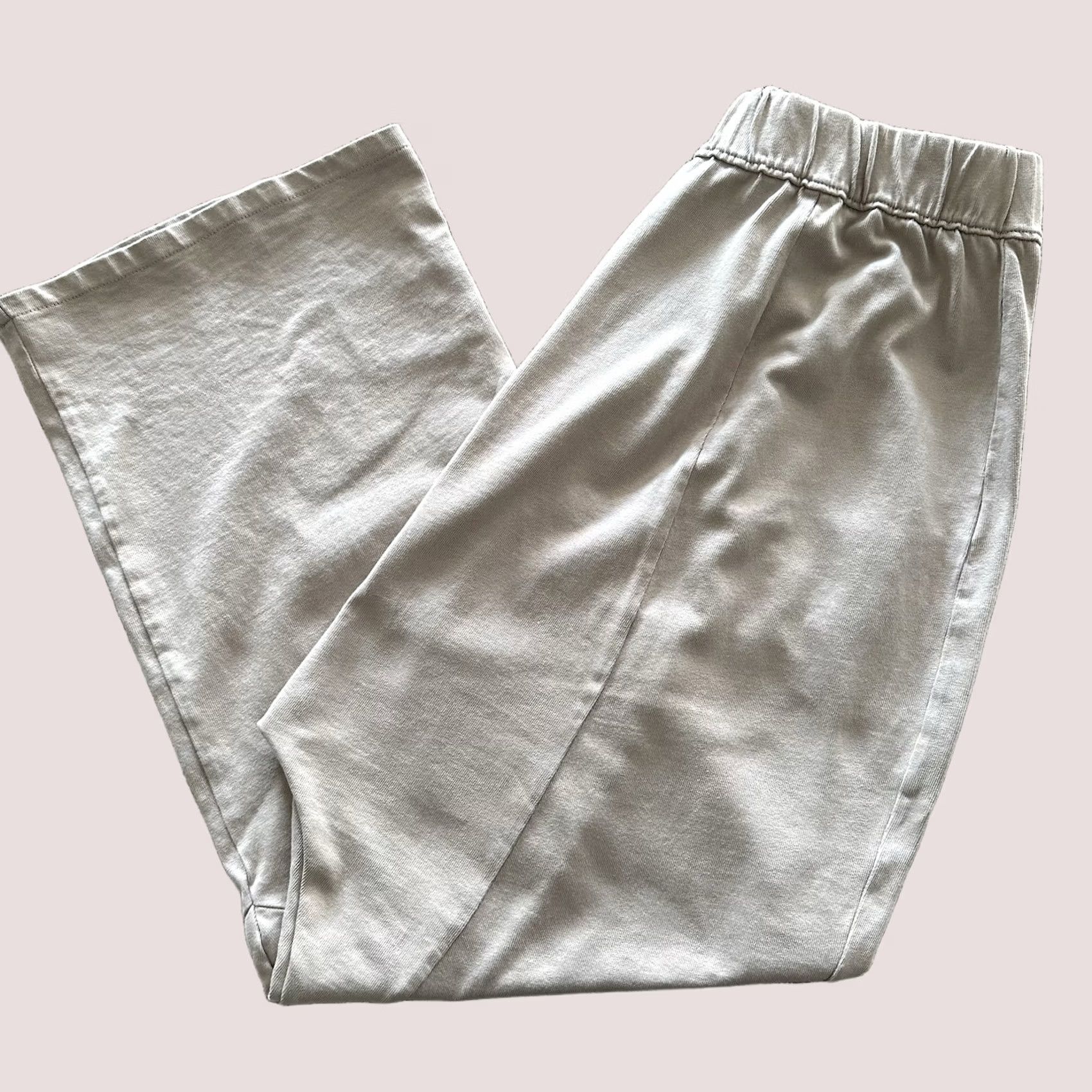Zara Zara Pants Womens M Elastic Waist Pull On Flowy Wide-Leg Beige Size 29" - 1 Thumbnail