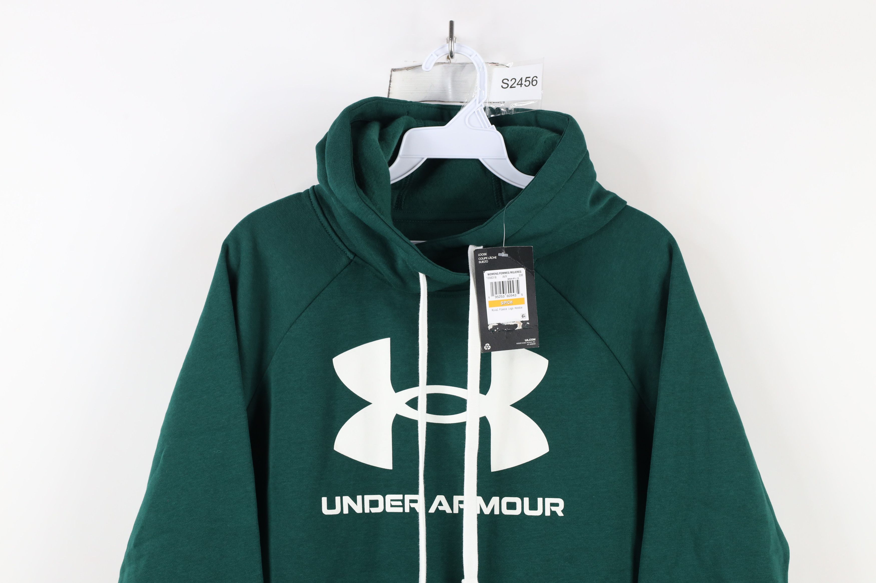 Under Armour × Vintage New Under Armour Big Logo Rival Fleece Hoodie Sweatshirt Size S / US 4 / IT 40 - 2 Thumbnail