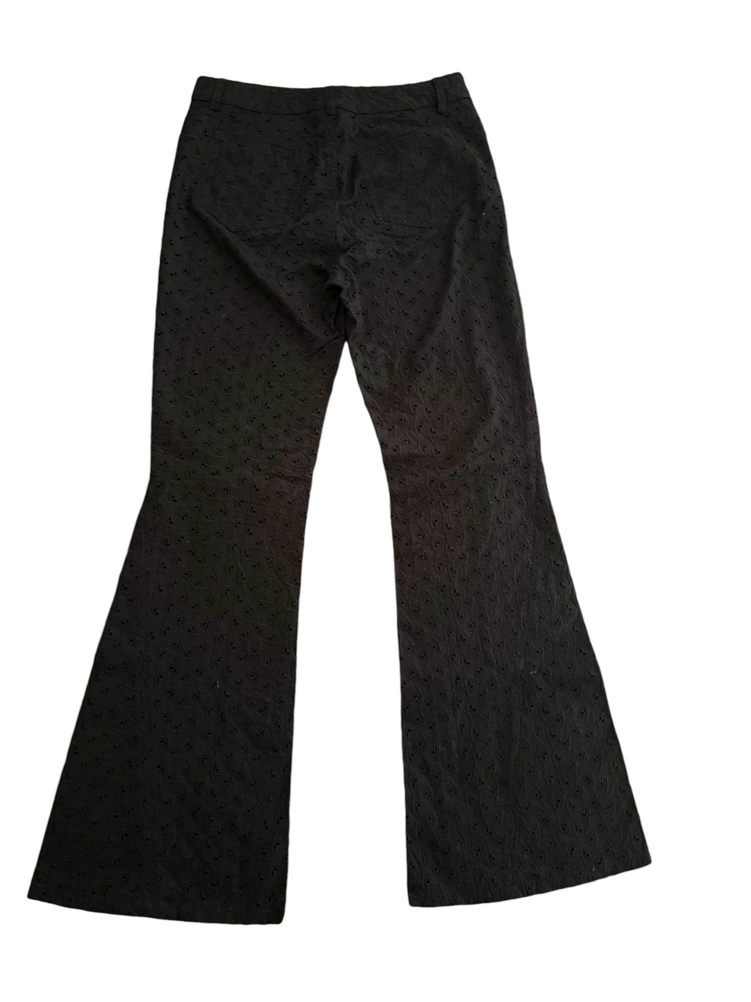John Galliano 1990s Bootcut Black Embroidered Pants Size 27" / US 4 / IT 40 - 2 Thumbnail