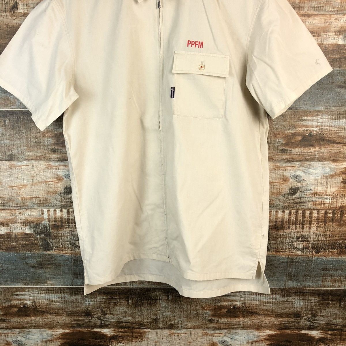 PPFM × Vintage Ppfm Cream vintage Work Shirt #A2224 Size US M / EU 48-50 / 2 - 3 Thumbnail