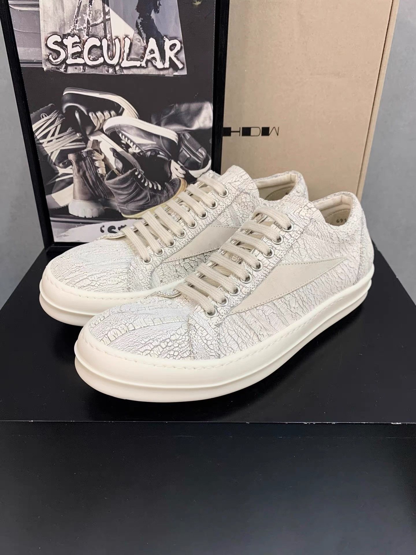 Rick Owens Rick Owens 25SS Cracked White Fake Vans K34 Size US 7 / EU 40 - 2 Thumbnail