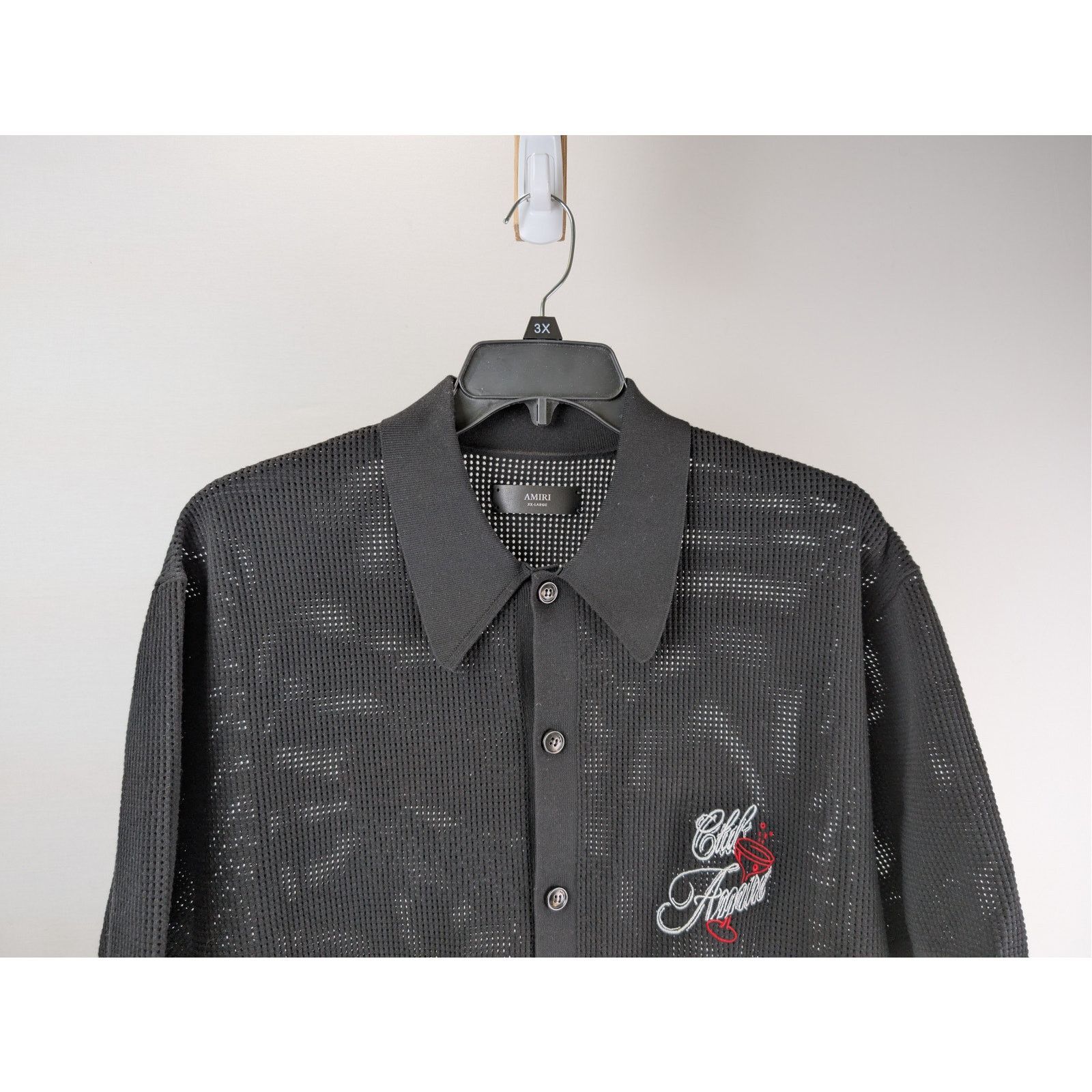 Amiri o1rshd1 Club Amiri Crochet Shirt T-Shirt in Black Size US XXL / EU 58 / 5 - 3 Thumbnail