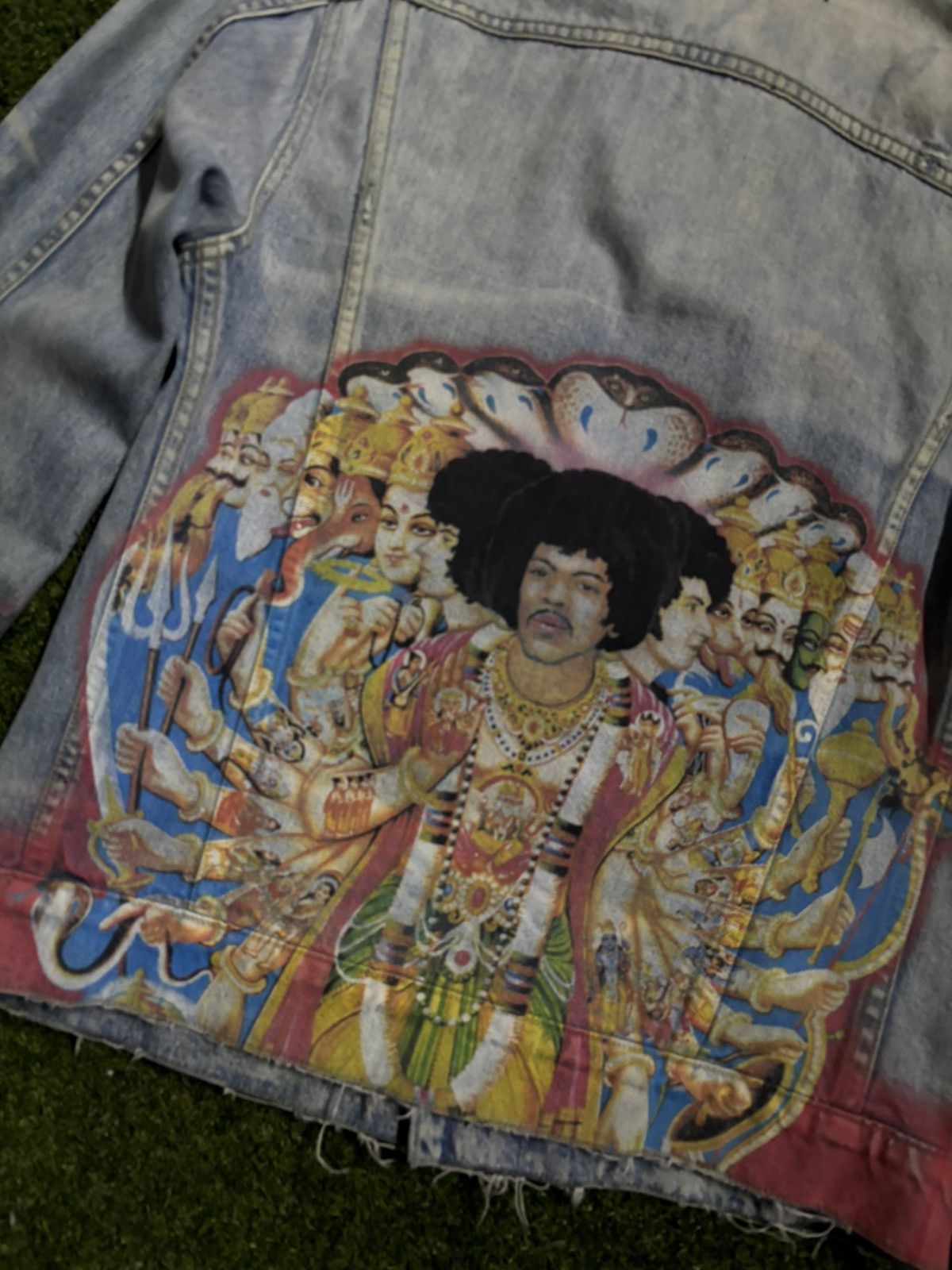 Amiri AMIRI Jimi Hendrix Denim Trucker Jacket Size US XL / EU 56 / 4 - 8 Thumbnail