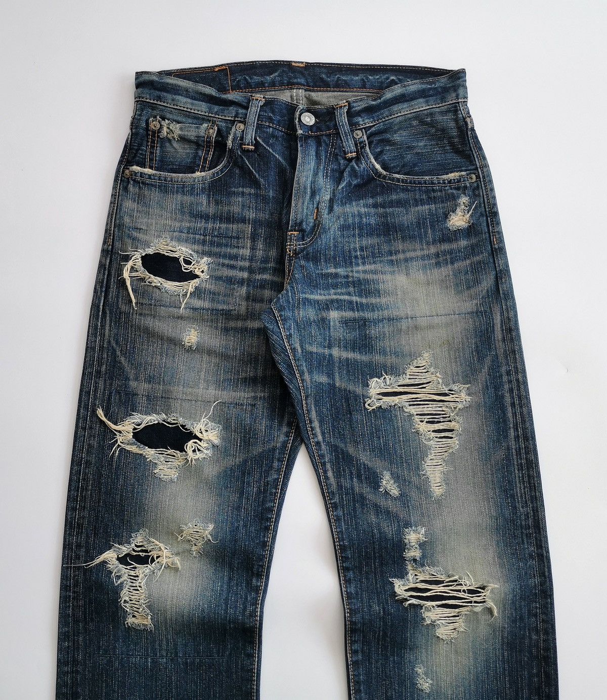 Edwin Edwin Extra Extreme 503RVS Patchwork Ripped Denim Jeans Size US 29 - 1 Thumbnail