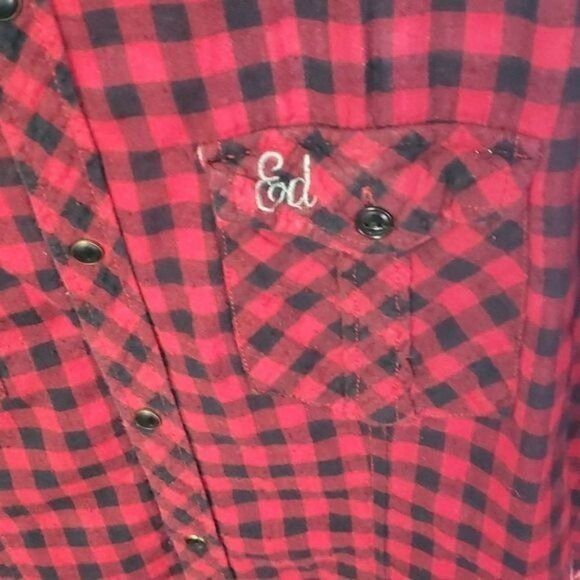 Ed Hardy Ed Hardy Embroidered Skull & Eightball Red Plaid Casual Butt Size US L / EU 52-54 / 3 - 3 Thumbnail