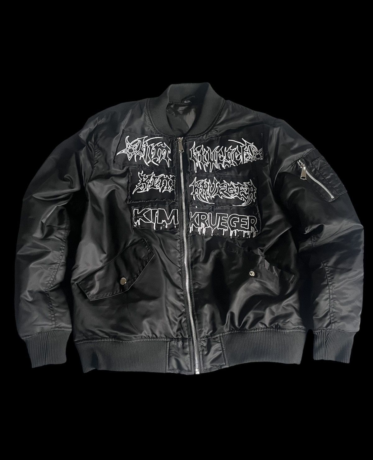 Kim Krueger × Playboi Carti Kim Krueger Black Patchwork Bomber