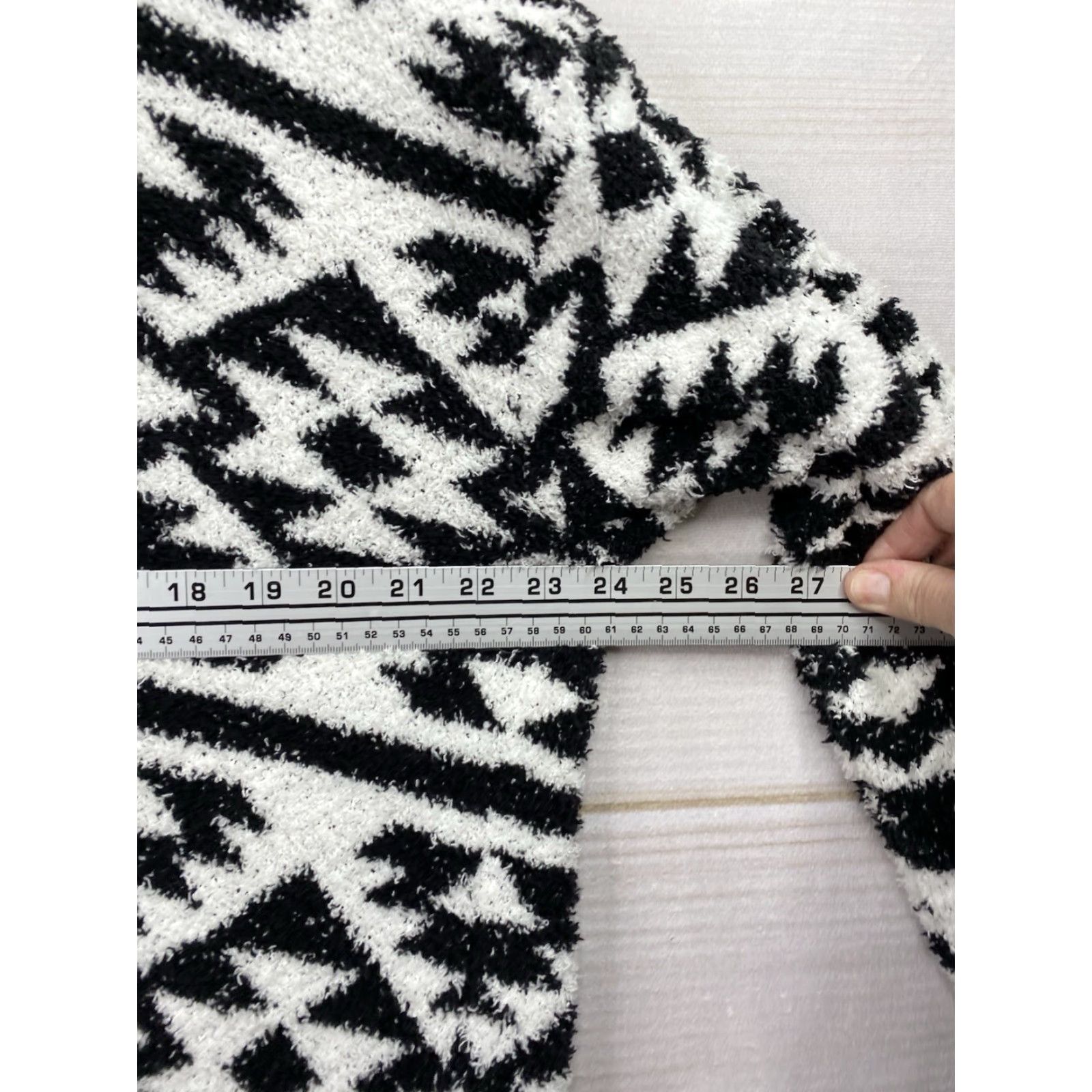 Vintage VINTAGE? No — Time And Tru Open Front Cardigan Sweater Womens XL 16-18 Black White Pockets Size XL / US 12-14 / IT 48-50 - 7 Thumbnail