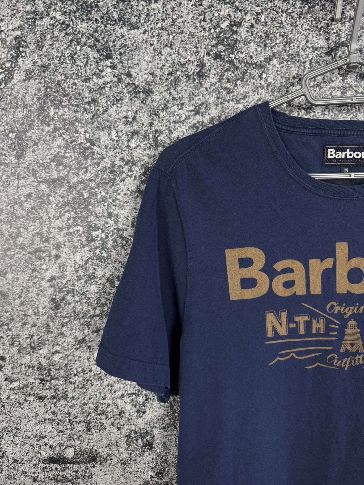 Barbour Men’s Barbour T-Shirt Big Logo N-TH Sea Tailored Fit Size M Size US M / EU 48-50 / 2 - 3 Thumbnail