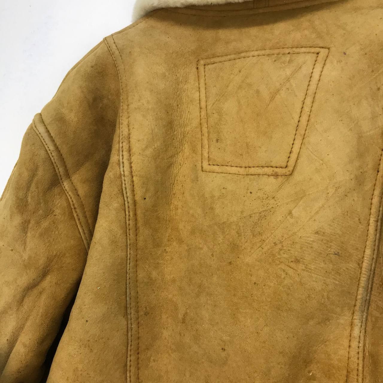 Genuine Leather Vintage Wind Armor Military Style Sheepskin Sherling Coat Size US M / EU 48-50 / 2 - 15 Thumbnail