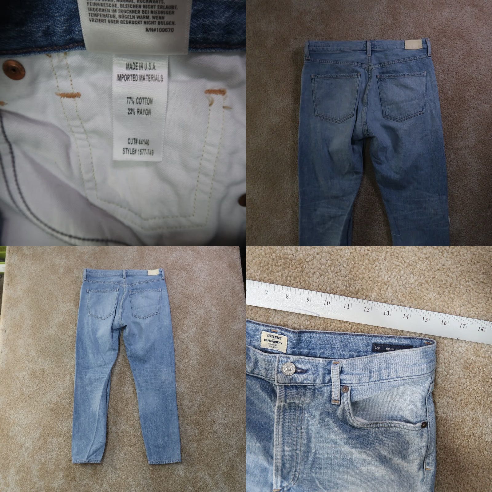 Citizens Of Humanity Citizens of Humanity Liya High Classic Crop Jeans Women's 29 Blue Denim Size 29" - 8 Thumbnail