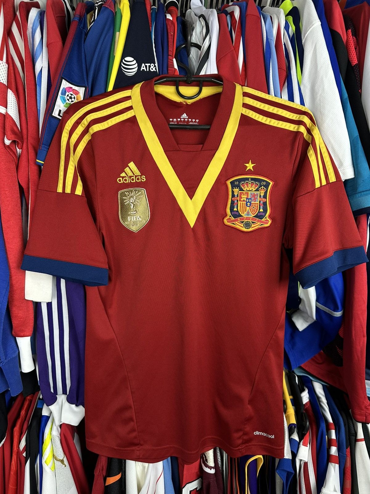 Adidas SPAIN 2013 2014 HOME FOOTBALL SHIRT SOCCER JERSEY ADIDAS Size US S / EU 44-46 / 1 - 1 Thumbnail