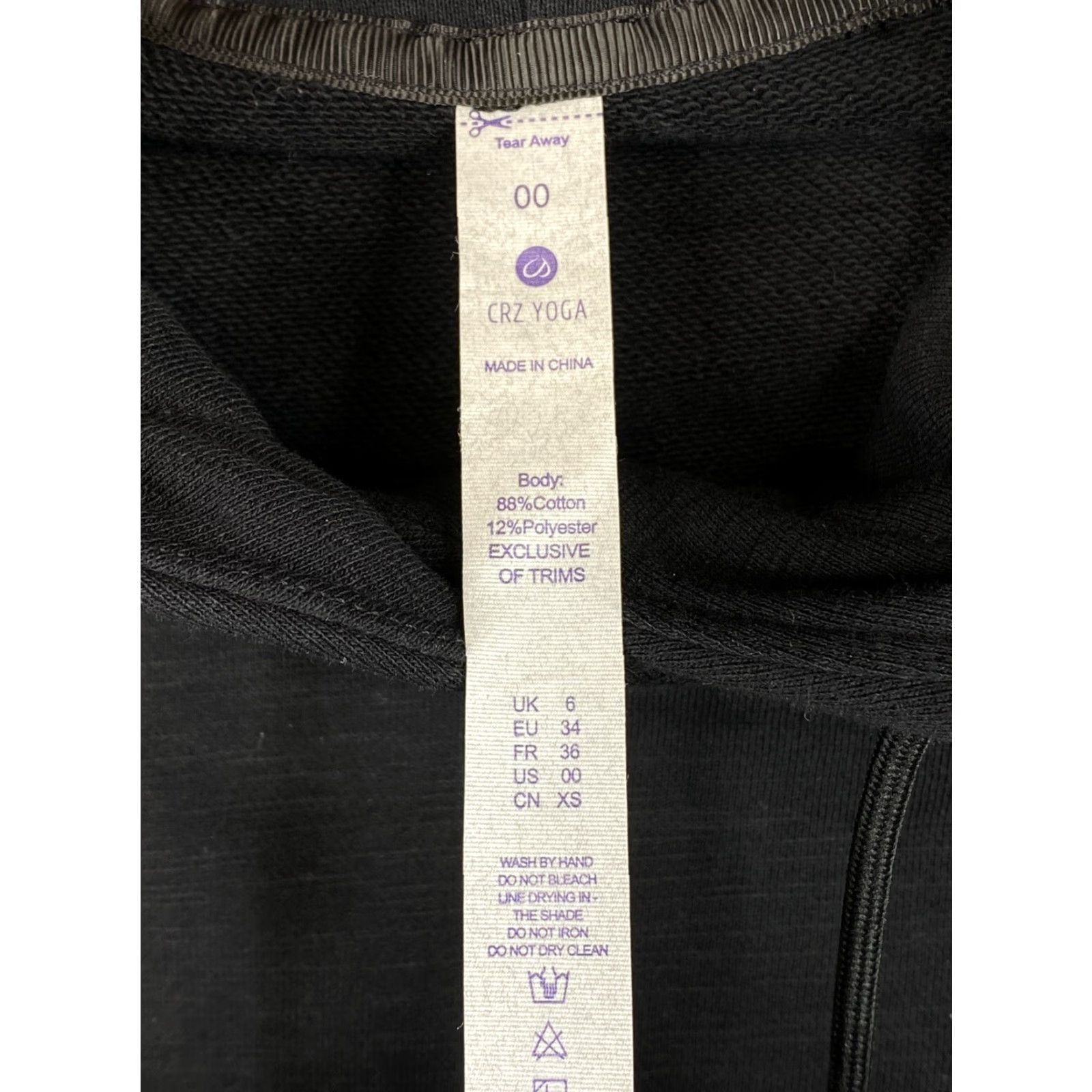 Vintage CRZ YOGA Hoodie Womens 00 Black Pullover Sweatshirt Long Sleeve Crew Neck Activewear Yoga Size XXS / US 00 / IT 34 - 4 Thumbnail