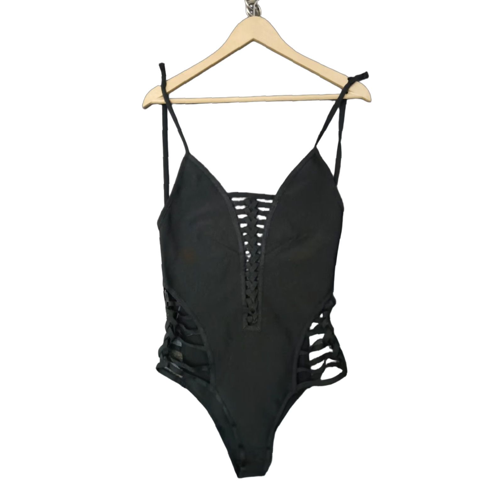 Vintage Codigo One Piece Swimsuit S Strappy Open Back Black Bathing Suit Size S / US 4 / IT 40 - 1 Thumbnail
