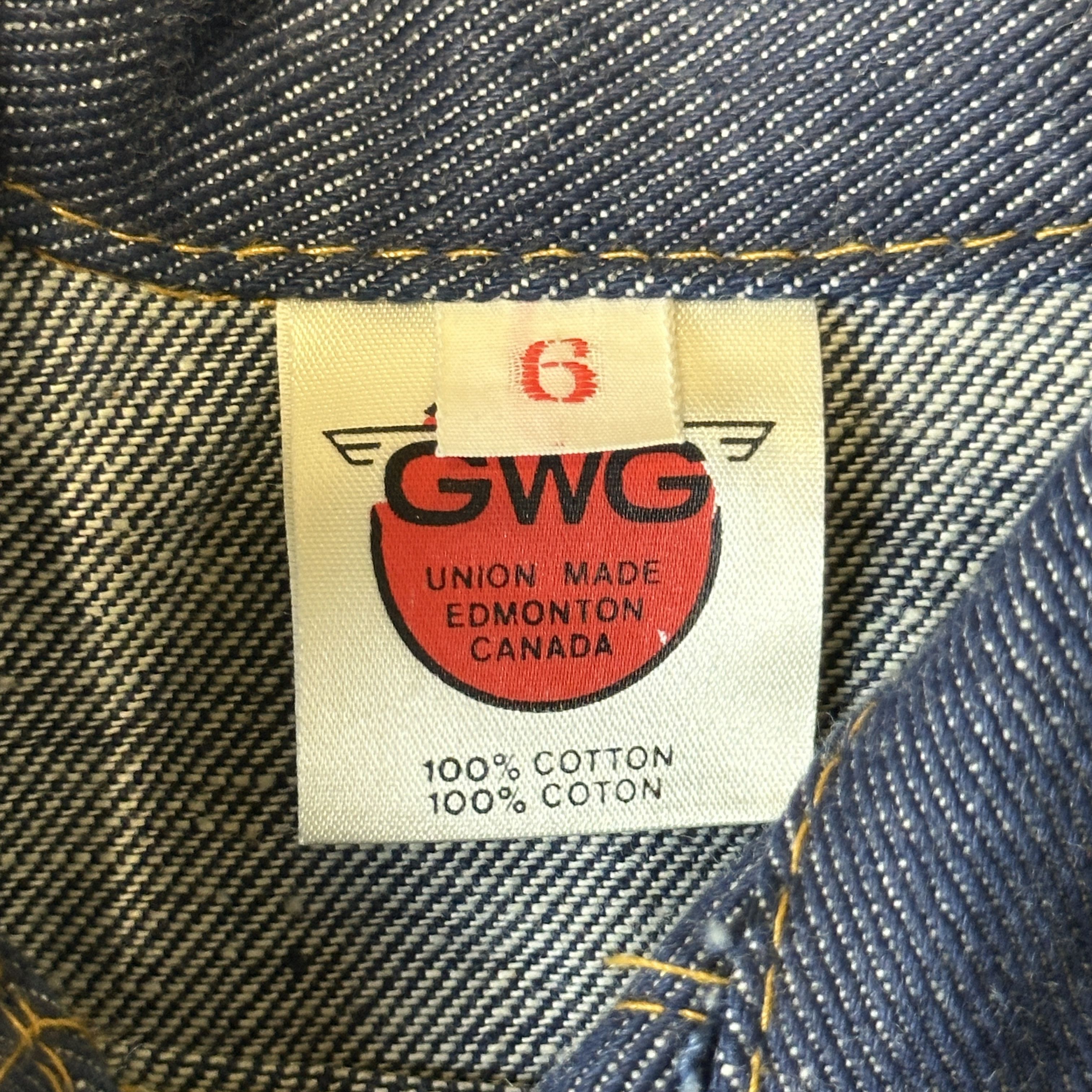 King Vintage GWG Kings Denim Jacket Size 6 kids deadstock 50s Size US XXS / EU 40 - 2 Thumbnail